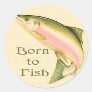 Leaping Salmon Classic Round Sticker