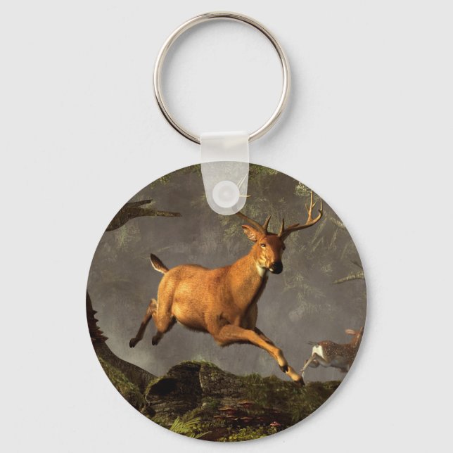 Leaping Stag Keychain (Front)