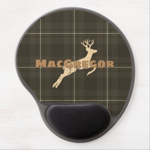 Leaping Stag Plaid in Neutrals Gel Mouse Pad