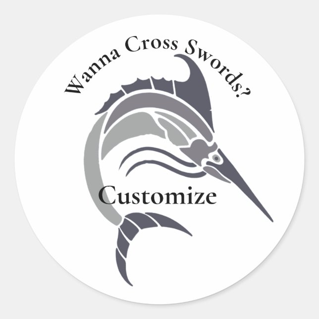 Leaping Swordfish Thunder_Cove Classic Round Sticker (Front)