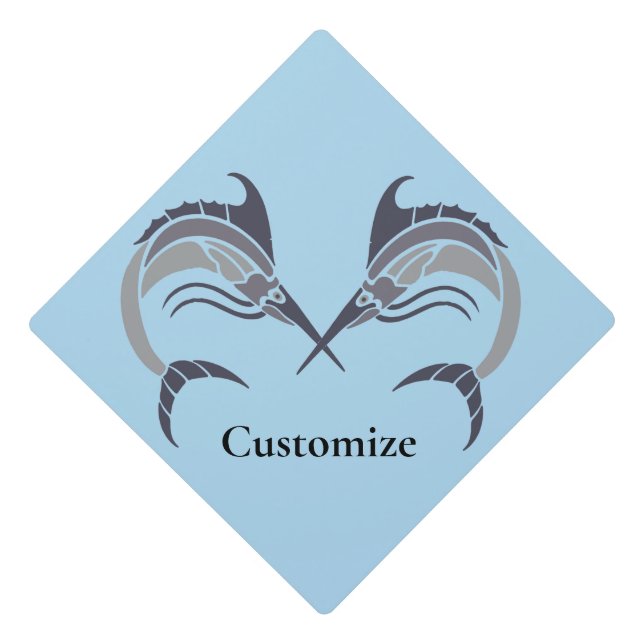Leaping Swordfish Thunder_Cove Graduation Cap Topper (Front)