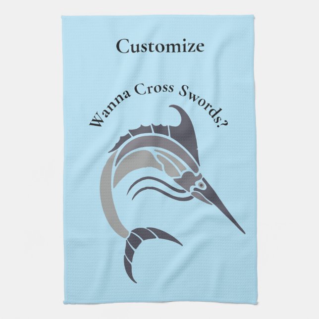 Leaping Swordfish Thunder_Cove Kitchen Towel (Vertical)