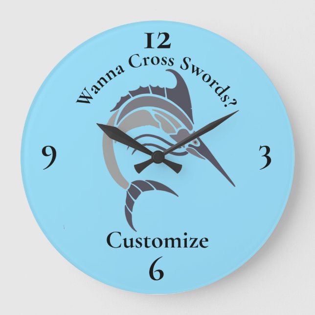 Leaping Swordfish Thunder_Cove Large Clock (Front)