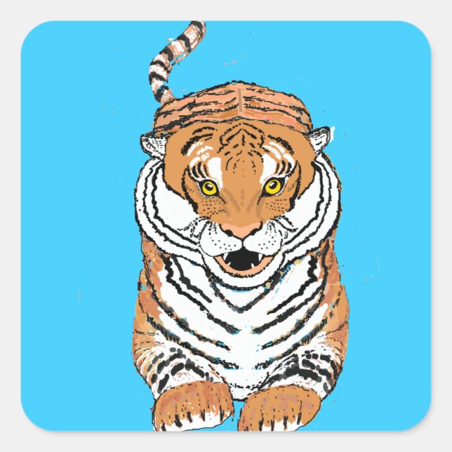 Leaping Tiger products Square Sticker (Front)