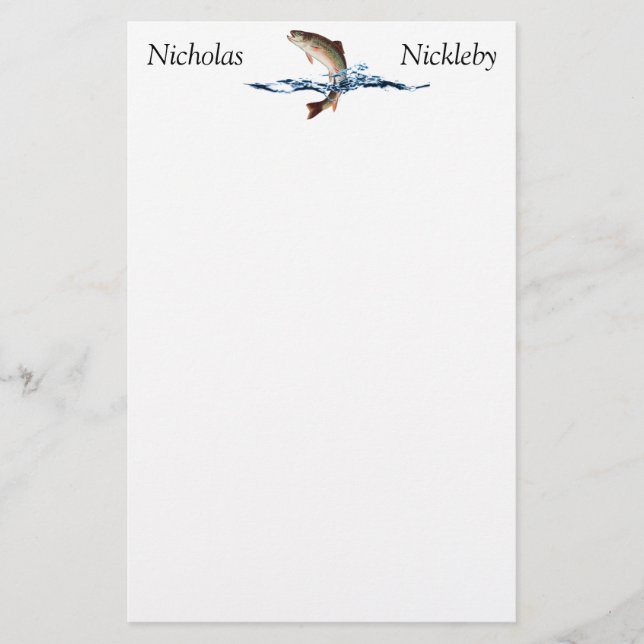 Leaping Trout Sportfishing Stationery (Front)