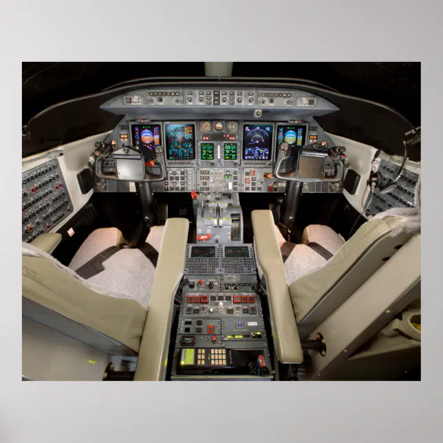 Cockpit Instruments Learjet Lear Jet Cockpit Poster | Zazzle