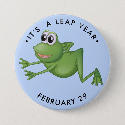 Lear Year Cartoon Frog Button