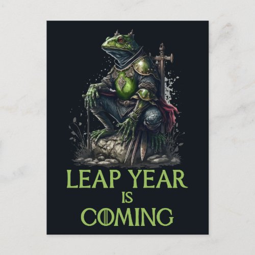 Lear Year Is Coming Frog Warrior Postcard
