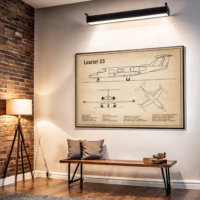 Learjet 23 - Airplane Blueprint Drawing Plans SD Poster (Creator Uploaded)