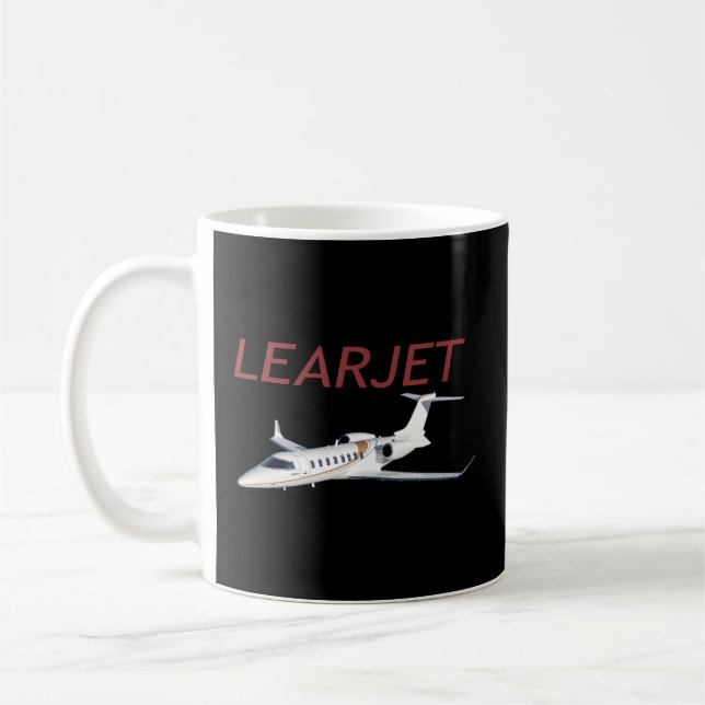 Learjet Airplane Flying Pilot Coffee Mug (Left)