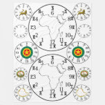 Learn Amharic Numbers &amp; Time Ethiopian Clock Fleece Blanket