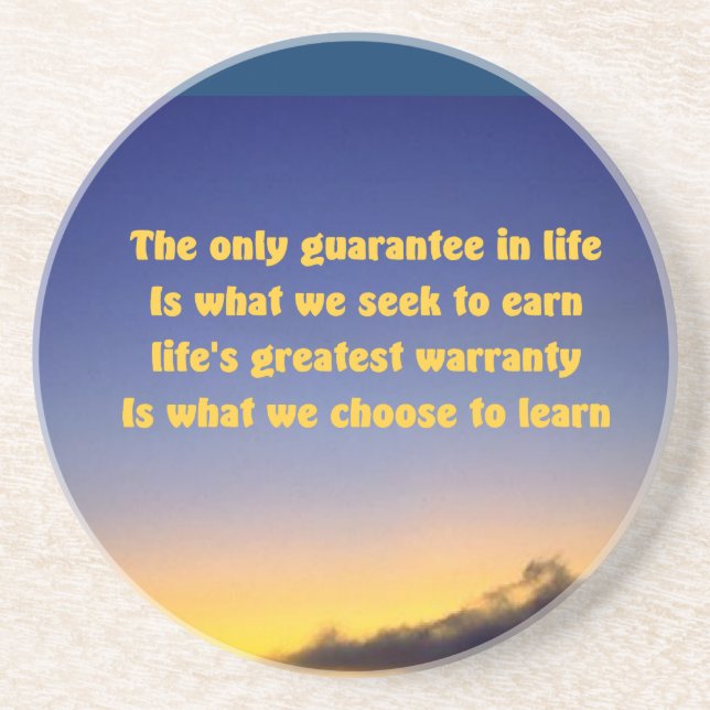 learn and earn sandstone coaster (Front)