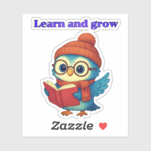 Learn and Grow – Cute Owl Reading Sticker (3")
