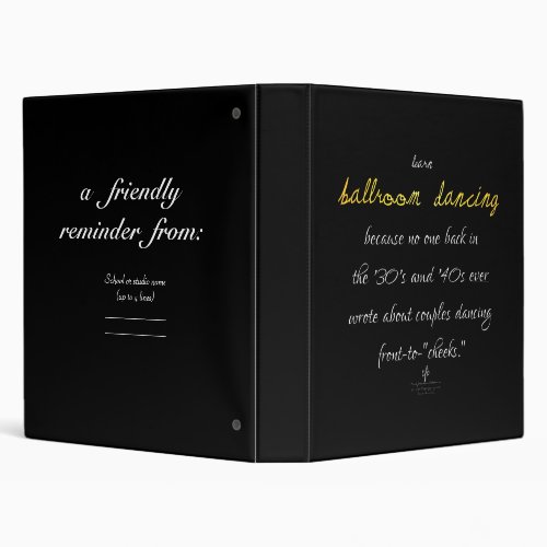 Learn Ballroom Dancing Golden Brass 3 Ring Binder