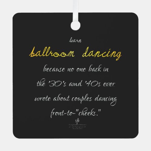 Learn Ballroom Dancing Golden Brass Metal Ornament