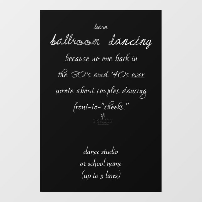 Learn Ballroom Dancing Mex. Silver Wall Decal (Front)