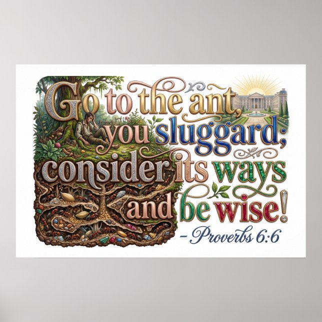 Learn Diligence From The Ant’s Wise Ways Poster (Front)