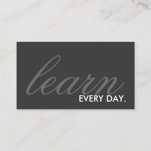 learn every day color customizable business card