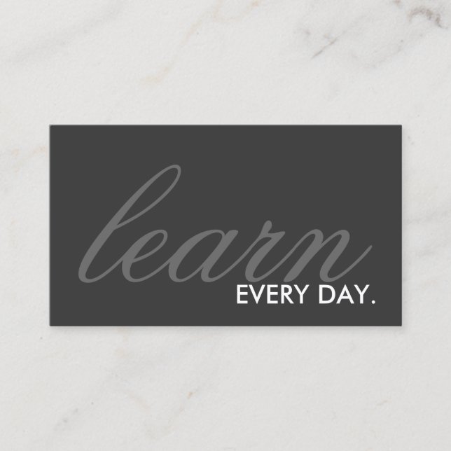 learn every day. (color customizable) business card (Front)