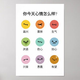 Learn Feelings Emotions (in Mandarin) Poster