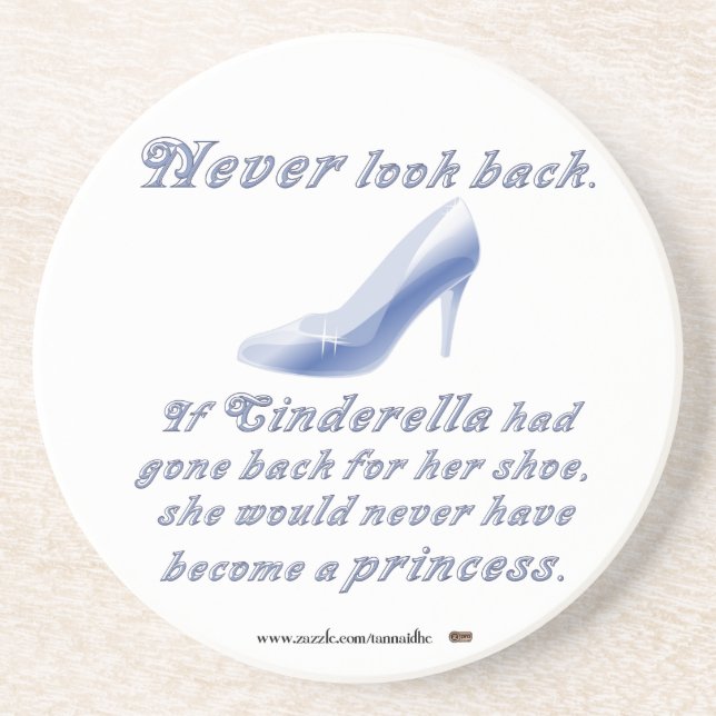 Learn from Cinderella's Shoe Sandstone Coaster (Front)