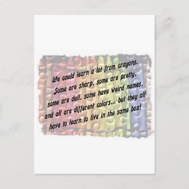 learn from crayons postcard (Front)