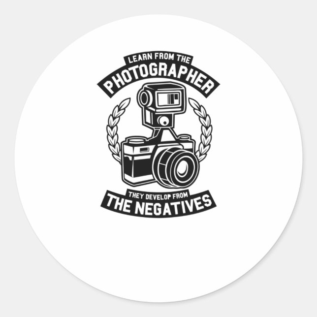 Learn from the Photographer Classic Round Sticker (Front)