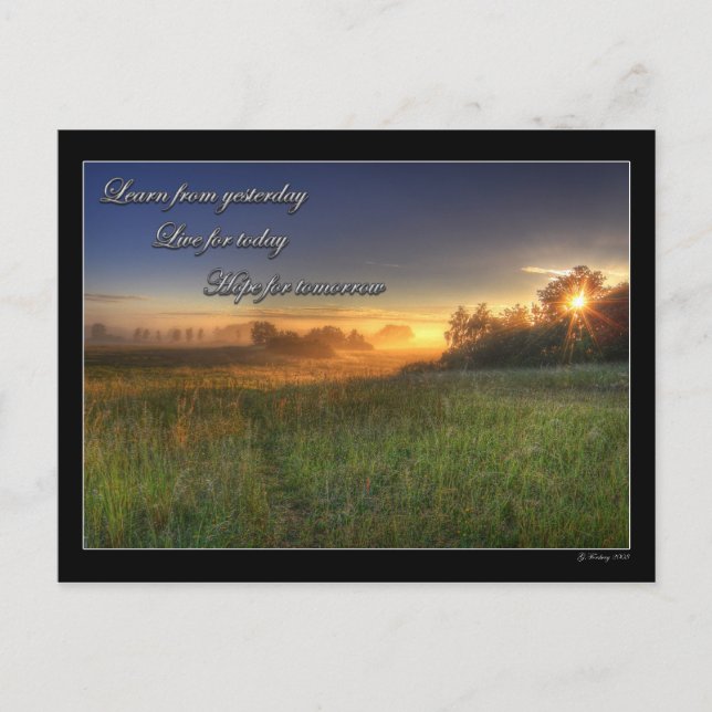 Learn from yesterday.... postcard (Front)