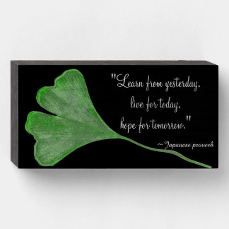 Learn from Yesterday Proverb Wood Box Sign Plaque