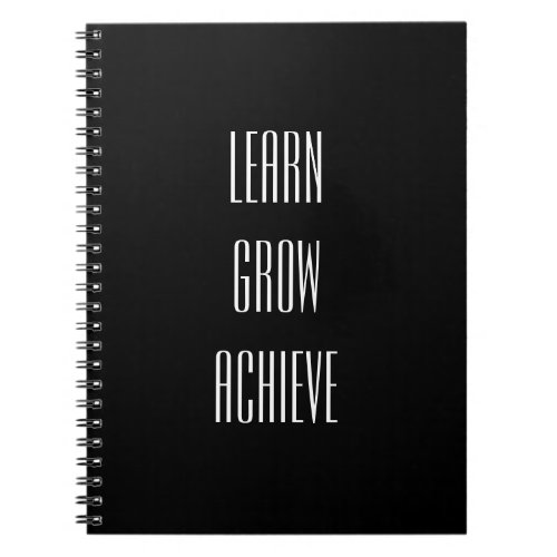 Learn Grow Achieve Simple Recipe for Success Notebook