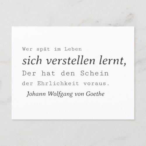 Learn how to change Goethe quote Postcard