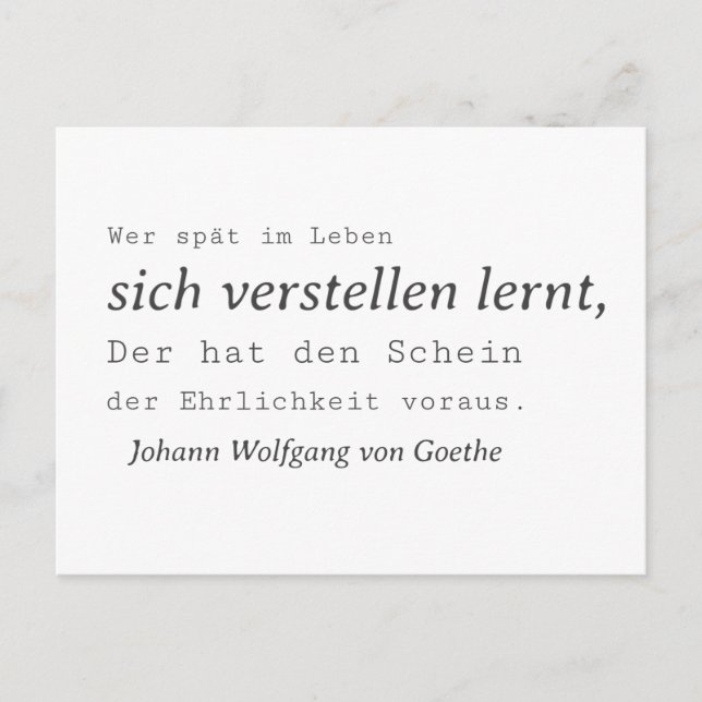 Learn how to change Goethe quote Postcard (Front)
