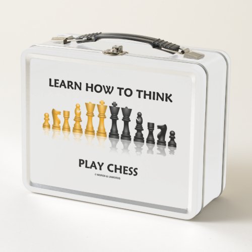 Learn How To Think Play Chess Reflective Chess Set Metal Lunch Box