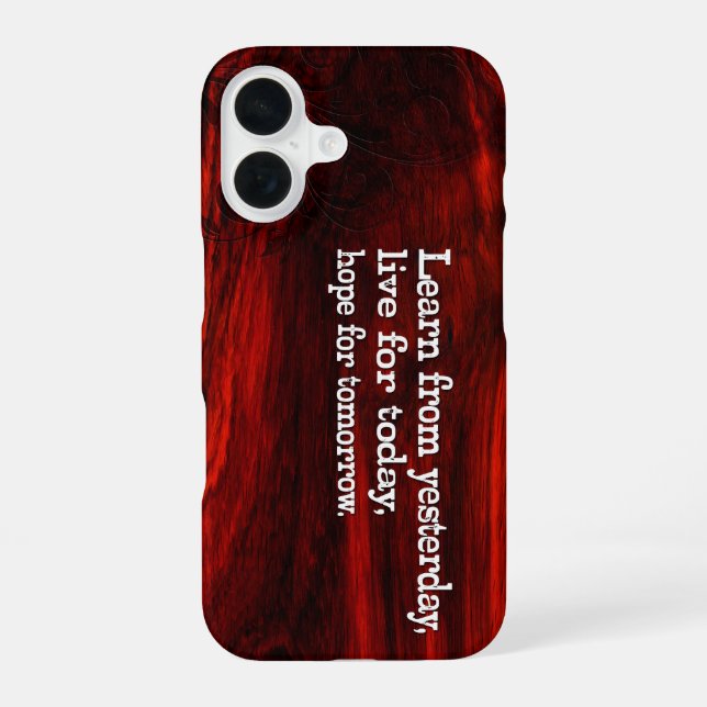 "Learn, live, hope" Inspirational Quote iPhone Case (Back)