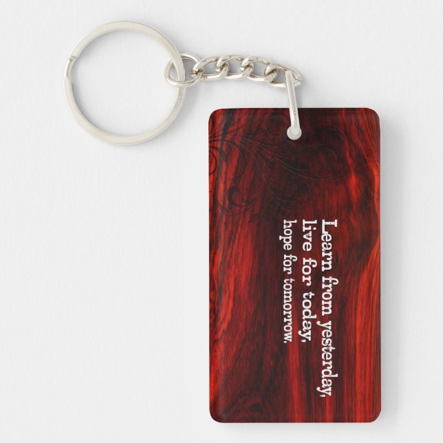 "Learn, live, hope" Inspirational Quote Keychain (Front)