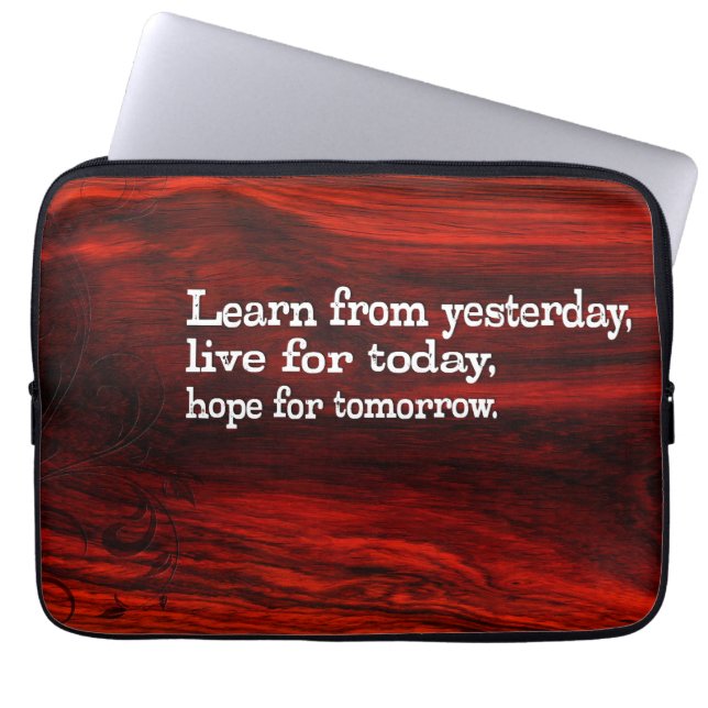 "Learn, live, hope" Inspirational Quote Laptop Sleeve (Front)