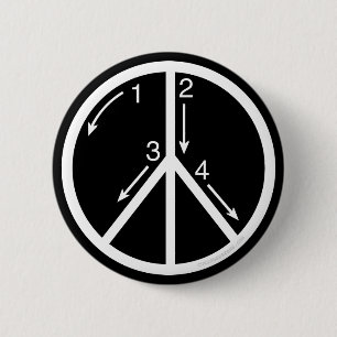 Learn Peace Pinback Button