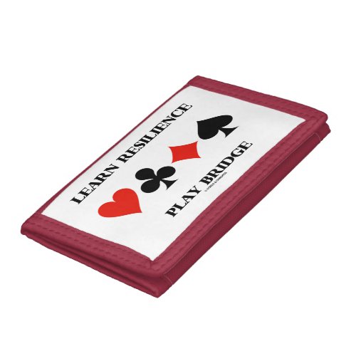 Learn Resilience Play Bridge Four Card Suits Trifold Wallet