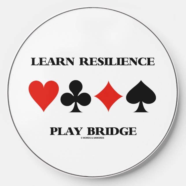 Learn Resilience Play Bridge Four Card Suits Wireless Charger (Front)