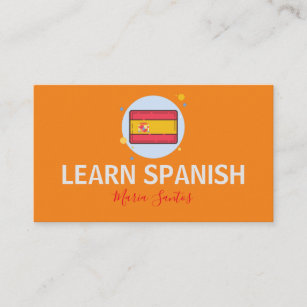 Learn Spanish Foreign Language Teacher Your Name Business Card
