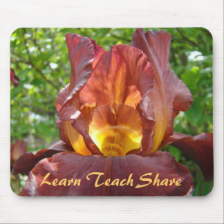 Learn Teach Share mousepads Iris Flowers Garden