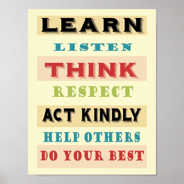 Learn Teachers Educational Poster (Front)