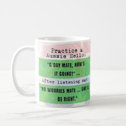 Learn the aussie lingo funny coffee mug