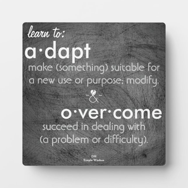 Learn to:adapt & overcome plaque (Front)