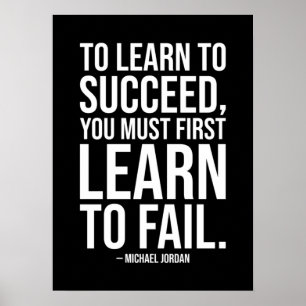 Learn To Fail To Succeed - Hustle, Gym, Success Poster