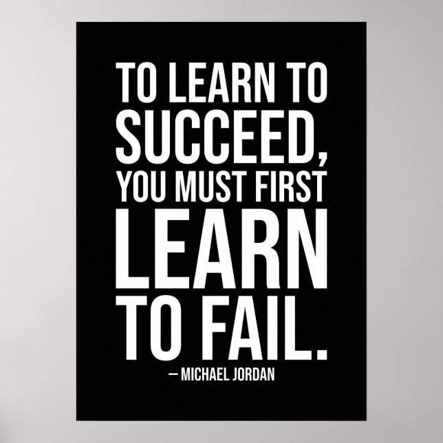 Learn To Fail To Succeed - Hustle, Gym, Success Poster (Front)