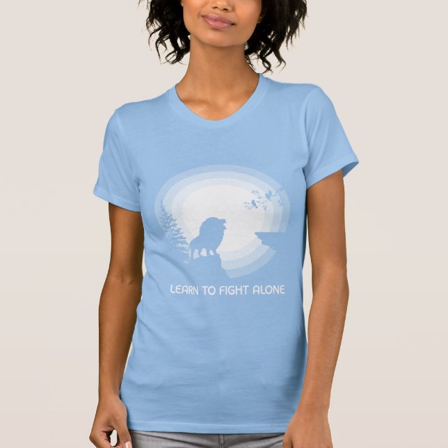 Learn to Fight Alone – Lion Under Moonlight T-Shirt (Front)