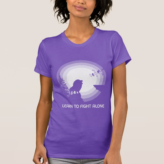 Learn to Fight Alone – Lion Under Moonlight T-Shirt (Front)