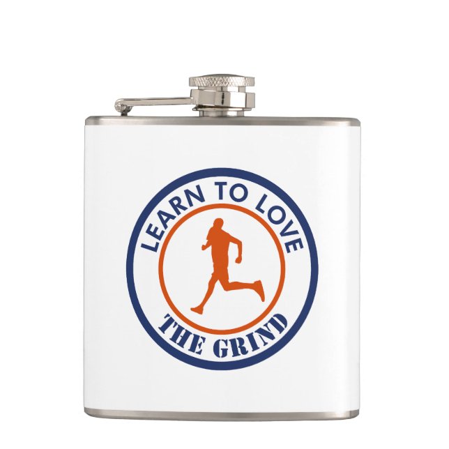 Learn To Love The Grind Running Flask (Front)