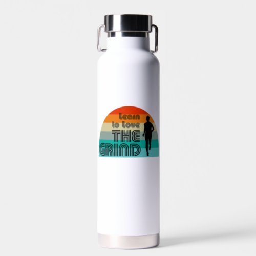 Learn To Love The Grind Running Retro Water Bottle